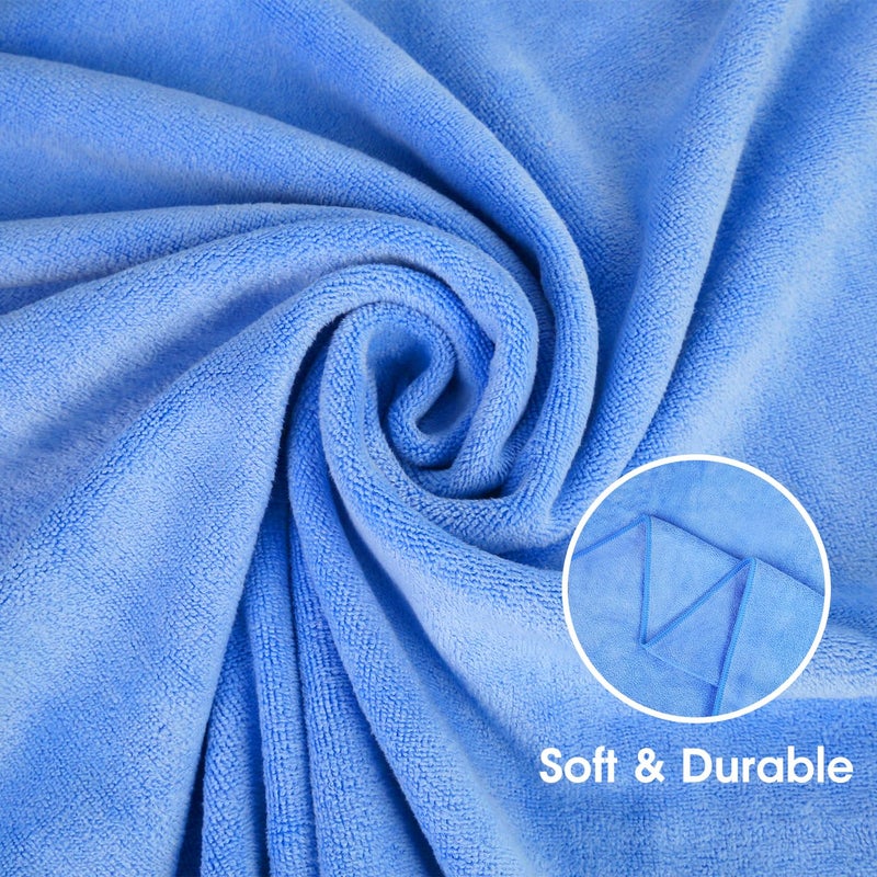 JML Bath Towels Set, Large Microfiber Bath Towel for Adult, 2 Pack 30" x 60" - Soft, Absorbent, Quick Dry, Lint Free, Perfect for Sauna, Pool, Gym, Shower, Hair Wrap, Fitness, Sport, Yoga, Blue - Image 3